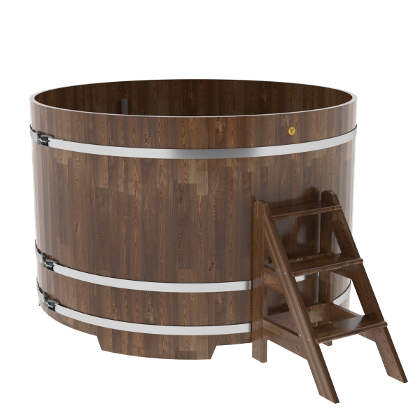Купель Круглая Bentwood из сращенных ламелей мореной лиственницы 1,80 х 1,80 х 1,2 м. Фото № 1
