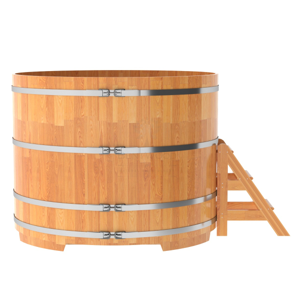 Купель Круглая Bentwood из сращенных ламелей натуральной лиственницы 1,80 х 1,80 х 1,4 м. Фото № 3