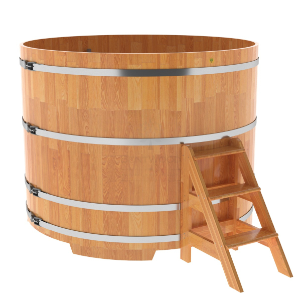 Купель Круглая Bentwood из сращенных ламелей натуральной лиственницы 1,80 х 1,80 х 1,4 м. Фото № 1