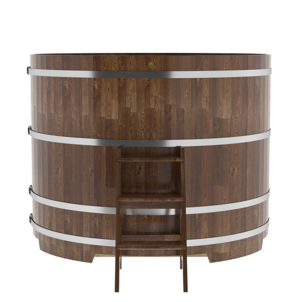 Купель Круглая Bentwood из сращенных ламелей мореной лиственницы 1,80 х 1,80 х 1,4 м. Фото № 3