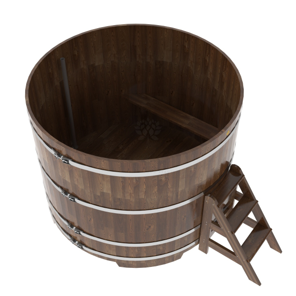 Купель Круглая Bentwood из сращенных ламелей мореной лиственницы 1,80 х 1,80 х 1,4 м. Фото № 4