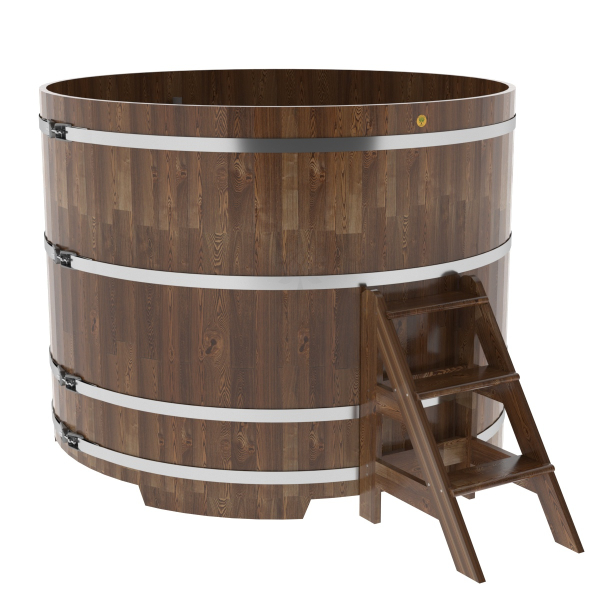 Купель Круглая Bentwood из сращенных ламелей мореной лиственницы 1,80 х 1,80 х 1,4 м. Фото № 1