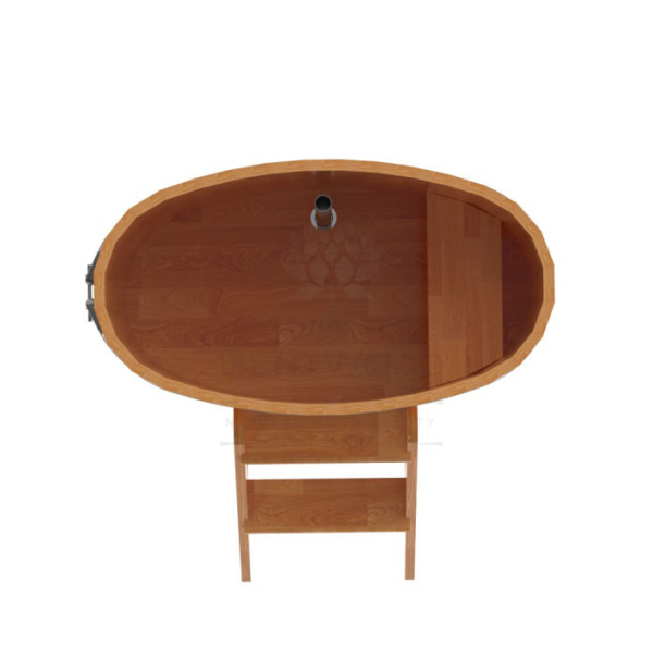 Купель овальная Bentwood из сращенных ламелей натуральной лиственницы 0,59 х 1,06 х 1,0 м. Фото № 5