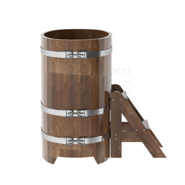 Купель овальная Bentwood из сращенных ламелей мореной лиственницы 0,59 х 1,06 х 1,0 м. Фото № 3