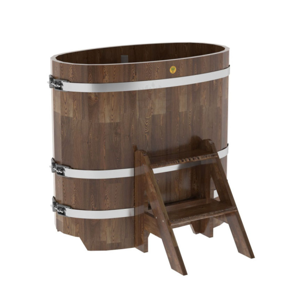 Купель овальная Bentwood из сращенных ламелей мореной лиственницы 0,59 х 1,06 х 1,0 м. Фото № 1