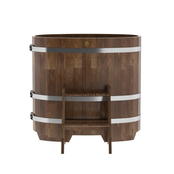 Купель овальная Bentwood из сращенных ламелей мореной лиственницы 0,59 х 1,06 х 1,0 м. Фото № 4