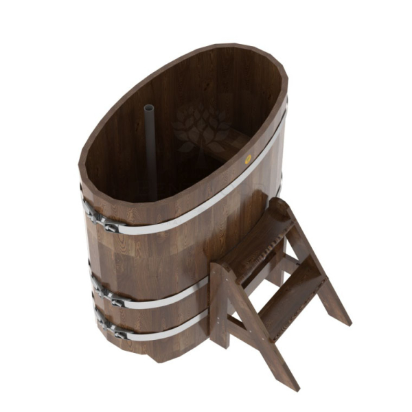 Купель овальная Bentwood из сращенных ламелей мореной лиственницы 0,59 х 1,06 х 1,0 м. Фото № 6
