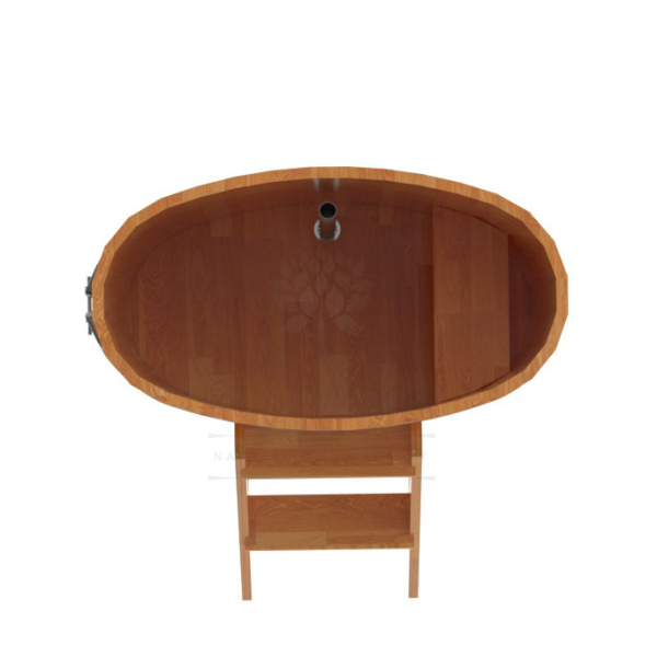 Купель овальная Bentwood из сращенных ламелей натуральной лиственницы 0,59 х 1,06 х 1,1 м. Фото № 5
