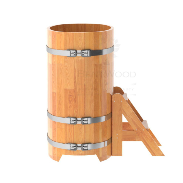 Купель овальная Bentwood из сращенных ламелей натуральной лиственницы 0,59 х 1,06 х 1,1 м. Фото № 3