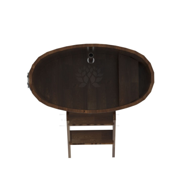 Купель овальная Bentwood из сращенных ламелей мореной лиственницы 0,59 х 1,06 х 1,1 м. Фото № 5