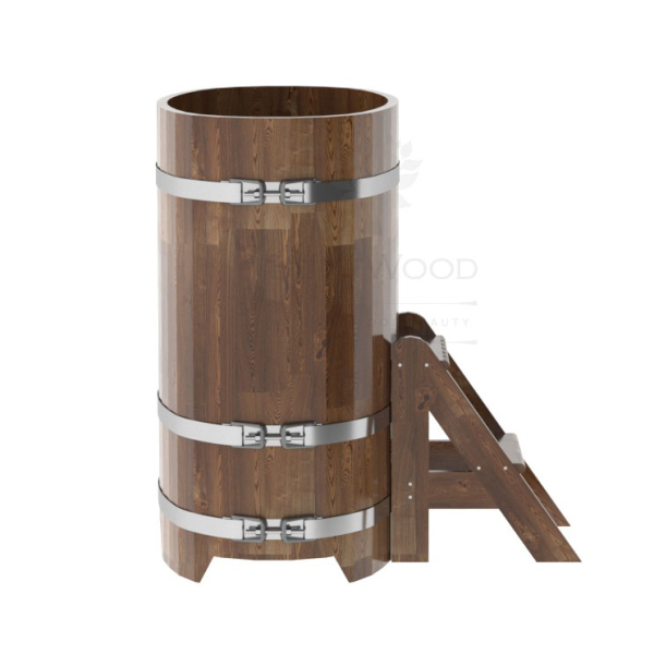 Купель овальная Bentwood из сращенных ламелей мореной лиственницы 0,59 х 1,06 х 1,1 м. Фото № 2