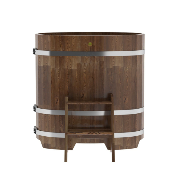 Купель овальная Bentwood из сращенных ламелей мореной лиственницы 0,59 х 1,06 х 1,1 м. Фото № 3