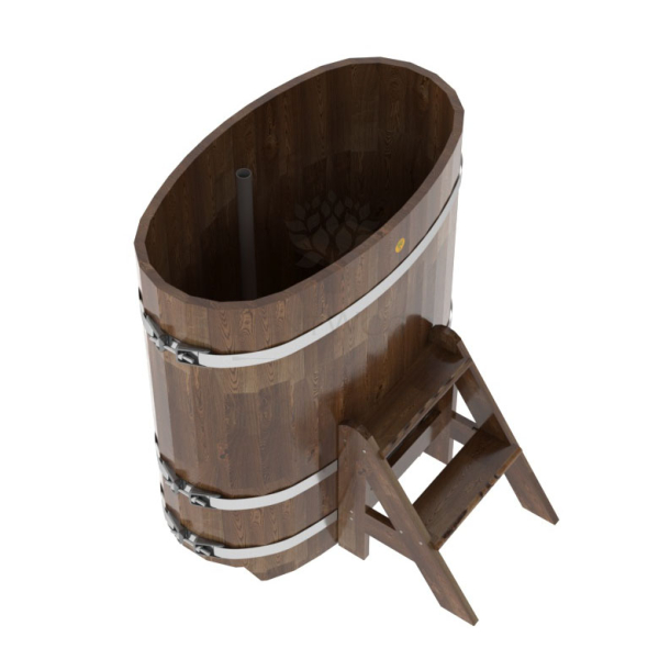 Купель овальная Bentwood из сращенных ламелей мореной лиственницы 0,59 х 1,06 х 1,1 м. Фото № 4