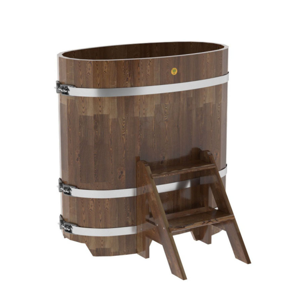 Купель овальная Bentwood из сращенных ламелей мореной лиственницы 0,59 х 1,06 х 1,1 м. Фото № 1