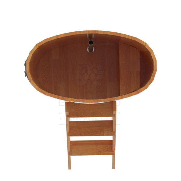 Купель овальная Bentwood из сращенных ламелей натуральной лиственницы 0,59 х 1,06 х 1,2 м. Фото № 5