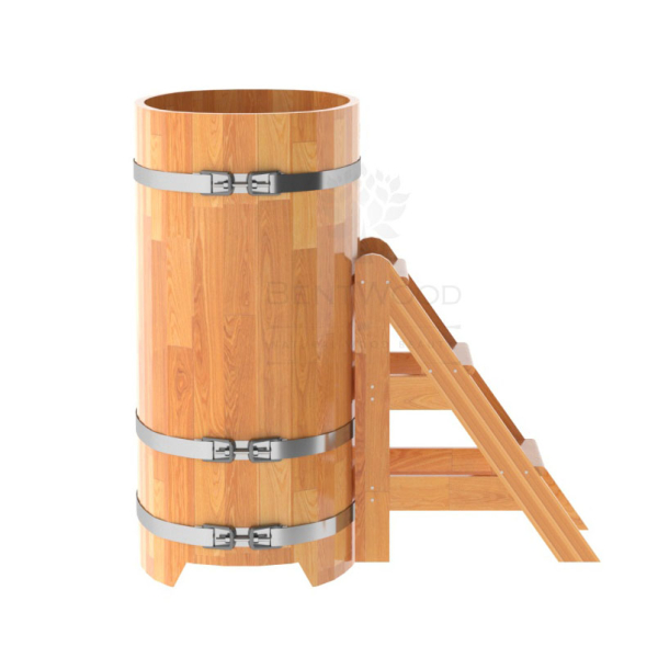 Купель овальная Bentwood из сращенных ламелей натуральной лиственницы 0,59 х 1,06 х 1,2 м. Фото № 2