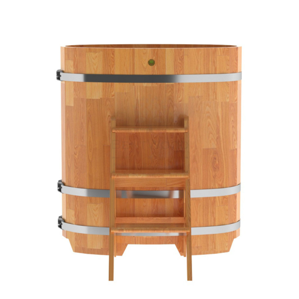 Купель овальная Bentwood из сращенных ламелей натуральной лиственницы 0,59 х 1,06 х 1,2 м. Фото № 3