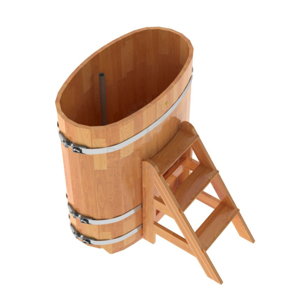 Купель овальная Bentwood из сращенных ламелей натуральной лиственницы 0,59 х 1,06 х 1,2 м. Фото № 4