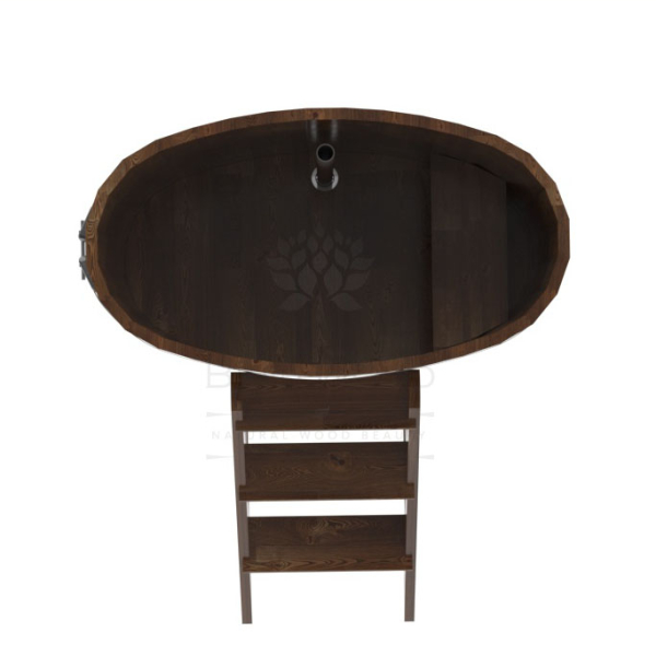 Купель овальная Bentwood из сращенных ламелей мореной лиственницы 0,59 х 1,06 х 1,2 м. Фото № 5