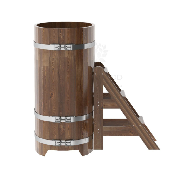 Купель овальная Bentwood из сращенных ламелей мореной лиственницы 0,59 х 1,06 х 1,2 м. Фото № 2