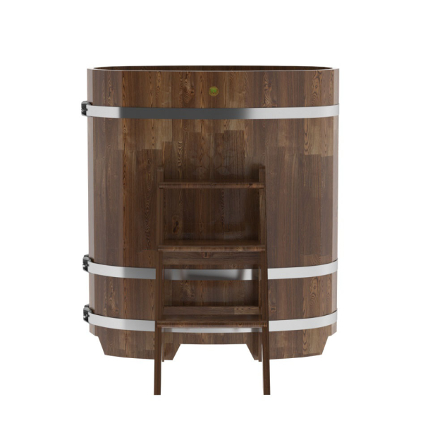 Купель овальная Bentwood из сращенных ламелей мореной лиственницы 0,59 х 1,06 х 1,2 м. Фото № 3