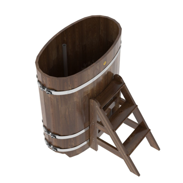 Купель овальная Bentwood из сращенных ламелей мореной лиственницы 0,59 х 1,06 х 1,2 м. Фото № 4