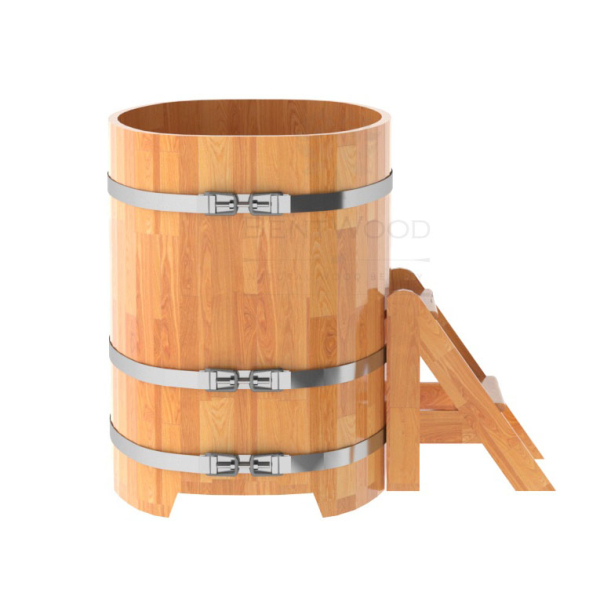 Купель овальная Bentwood из сращенных ламелей натуральной лиственницы 0,76 х 1,16 х 1,0 м. Фото № 4