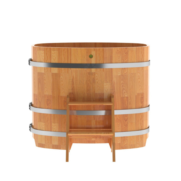 Купель овальная Bentwood из сращенных ламелей натуральной лиственницы 0,76 х 1,16 х 1,0 м. Фото № 3