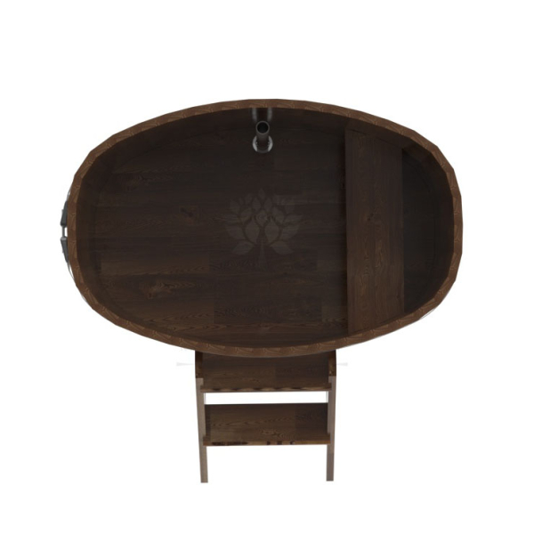 Купель овальная Bentwood из сращенных ламелей мореной лиственницы 0,76 х 1,16 х 1,0 м. Фото № 5