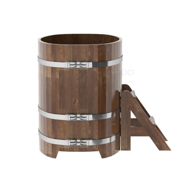 Купель овальная Bentwood из сращенных ламелей мореной лиственницы 0,76 х 1,16 х 1,0 м. Фото № 2