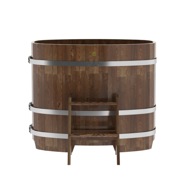 Купель овальная Bentwood из сращенных ламелей мореной лиственницы 0,76 х 1,16 х 1,0 м. Фото № 3