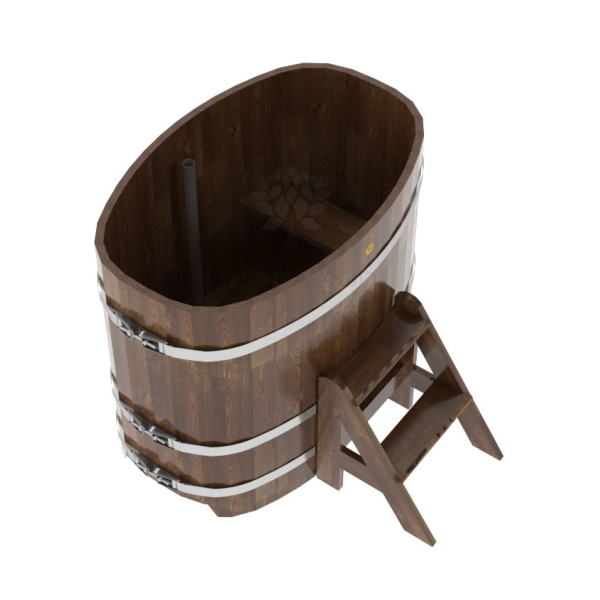 Купель овальная Bentwood из сращенных ламелей мореной лиственницы 0,76 х 1,16 х 1,0 м. Фото № 4