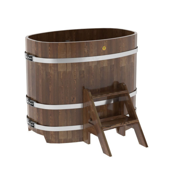 Купель овальная Bentwood из сращенных ламелей мореной лиственницы 0,76 х 1,16 х 1,0 м. Фото № 1