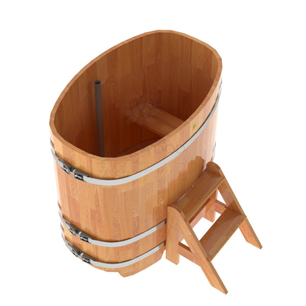 Купель овальная Bentwood из сращенных ламелей натуральной лиственницы 0,76 х 1,16 х 1,1 м. Фото № 4