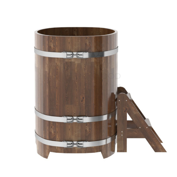 Купель овальная Bentwood из сращенных ламелей мореной лиственницы 0,76 х 1,16 х 1,1 м. Фото № 3