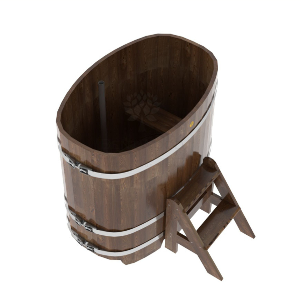 Купель овальная Bentwood из сращенных ламелей мореной лиственницы 0,76 х 1,16 х 1,1 м. Фото № 4