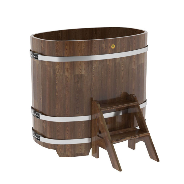 Купель овальная Bentwood из сращенных ламелей мореной лиственницы 0,76 х 1,16 х 1,1 м. Фото № 1