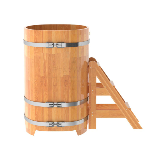 Купель овальная Bentwood из сращенных ламелей натуральной лиственницы 0,76 х 1,16 х 1,2 м. Фото № 4