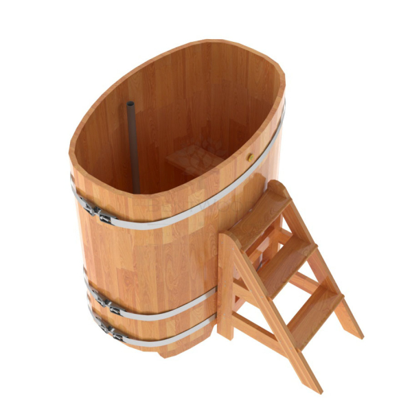 Купель овальная Bentwood из сращенных ламелей натуральной лиственницы 0,76 х 1,16 х 1,2 м. Фото № 3