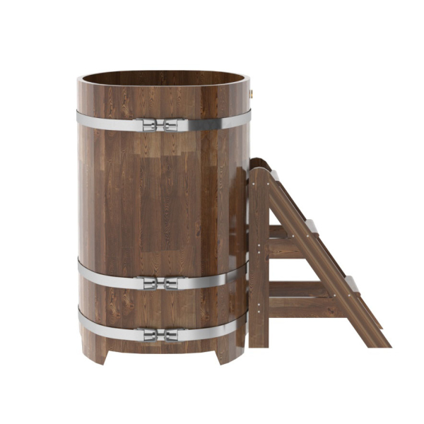 Купель овальная Bentwood из сращенных ламелей мореной лиственницы 0,76 х 1,16 х 1,2 м. Фото № 4