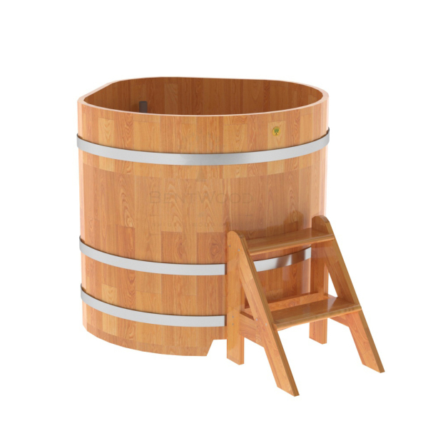 Купель угловая Bentwood из сращенных ламелей натуральной лиственницы 1,03х1,03 Высота 1,0 м. Фото № 1