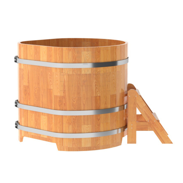 Купель угловая Bentwood из сращенных ламелей натуральной лиственницы 1,03х1,03 Высота 1,0 м. Фото № 2