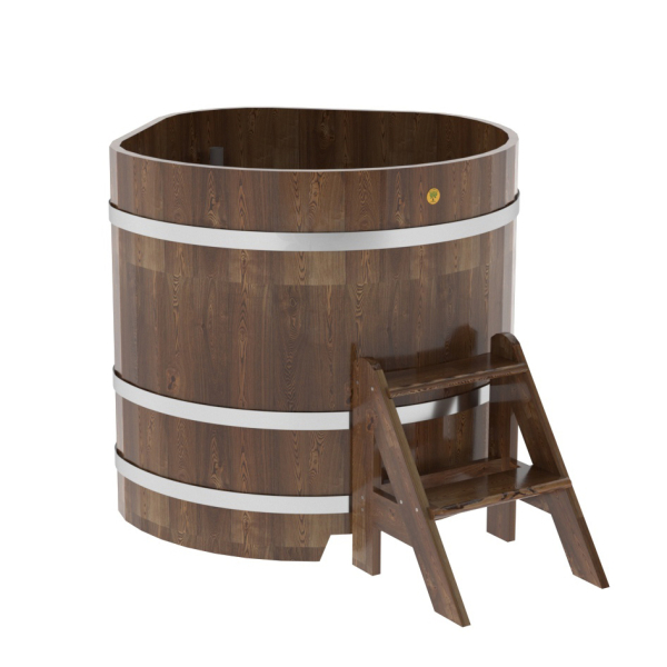 Купель угловая Bentwood из сращенных ламелей мореной лиственницы 1,03х1,03 Высота 1,0 м. Фото № 1