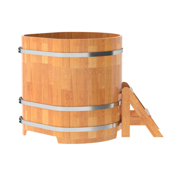 Купель угловая Bentwood из сращенных ламелей натуральной лиственницы 1,03х1,03 Высота 1,1 м. Фото № 2