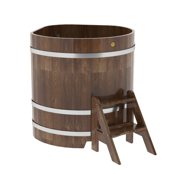Купель угловая Bentwood из сращенных ламелей мореной лиственницы 1,03х1,03 Высота 1,1 м. Фото № 1