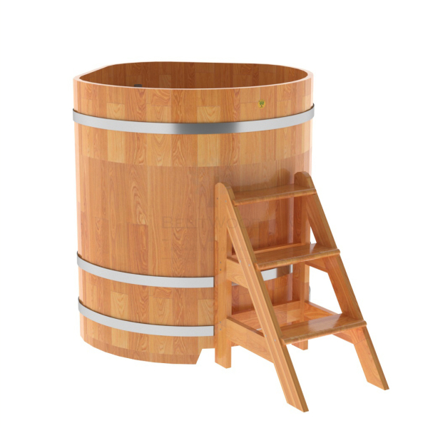 Купель угловая Bentwood из сращенных ламелей натуральной лиственницы 1,03х1,03 Высота 1,2 м. Фото № 1