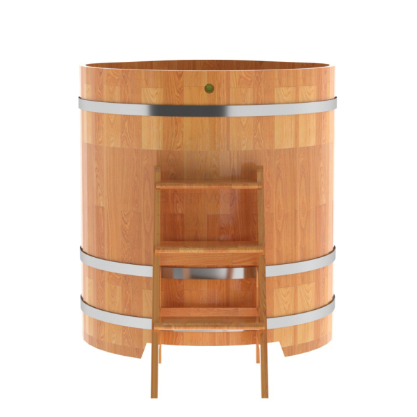 Купель угловая Bentwood из сращенных ламелей натуральной лиственницы 1,03х1,03 Высота 1,2 м. Фото № 4