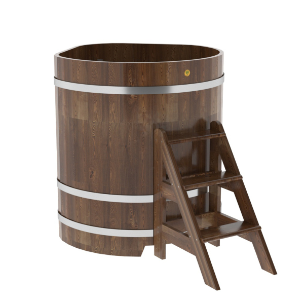 Купель угловая Bentwood из сращенных ламелей мореной лиственницы 1,03х1,03 Высота 1,2 м. Фото № 1