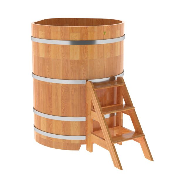 Купель угловая Bentwood из сращенных ламелей натуральной лиственницы 1,03х1,03 Высота 1,4 м. Фото № 1