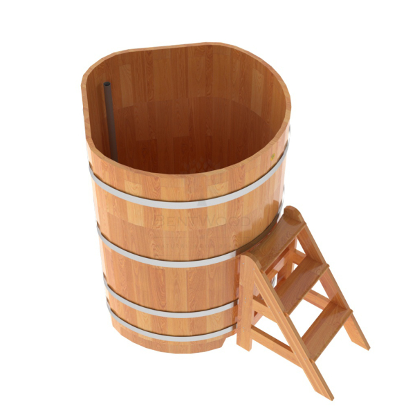 Купель угловая Bentwood из сращенных ламелей натуральной лиственницы 1,03х1,03 Высота 1,4 м. Фото № 4